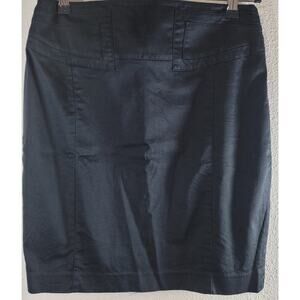 Express Black Flat Front Pencil Denim Skirt 8 Lightweight Side Zip Pull On